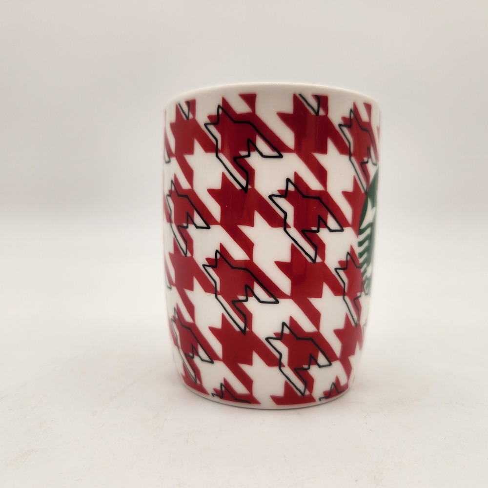 Starbucks Mermaid 2017 Houndstooth Mug Red White Green Logo 10 oz Ceramic - Picture 4 of 7